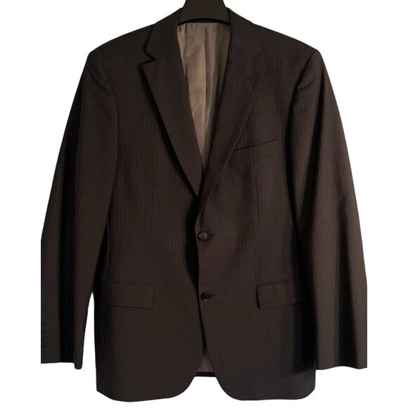 Hugo Boss Suit Jacket Mens Size 40R Gray Wool Mohair Single Breast Silk Lined - Picture 1 of 11